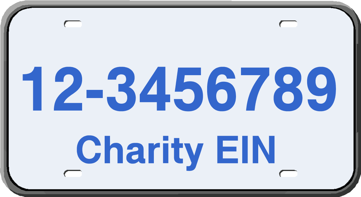 Charity EIN plate